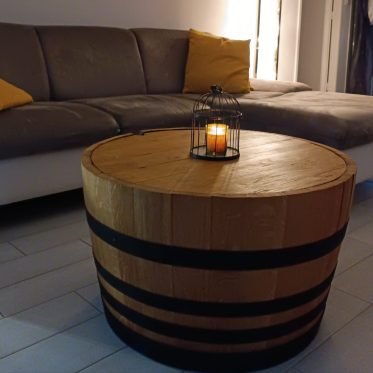 Demi-tonneau table basse
